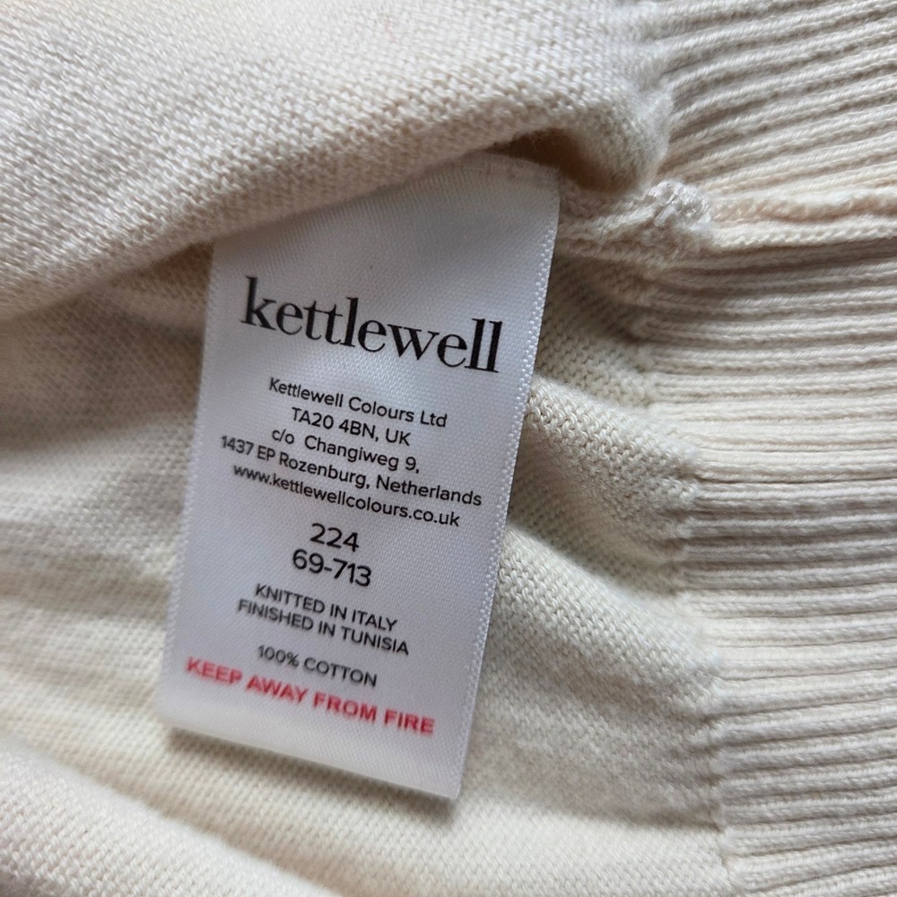 Kettlewell Women Large Buttercream Cosmo Organic Cotton Knit Italy Cardigan - Picture 8 of 11